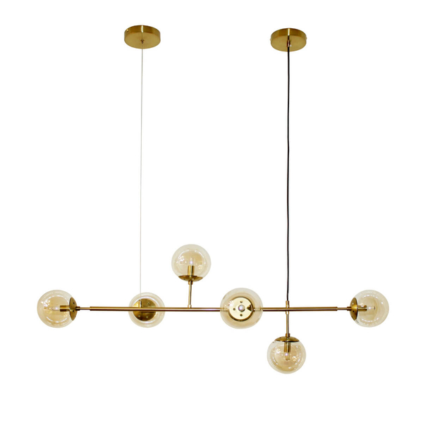 Wisząca lampa nowoczesna Helios złota balls do jadalni
