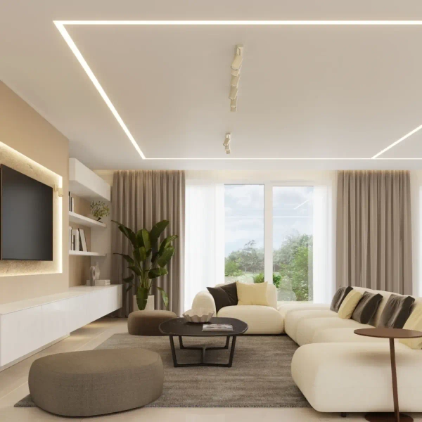 Sufitowa lampa na listwie RING SL.1499 wielopunktowa beżowa