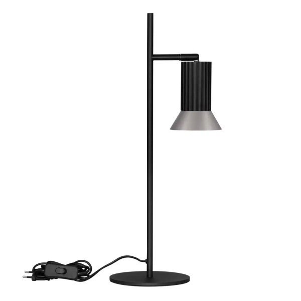 Lampka stołowa z wtyczką MARENZO LE45611 metalowa czarna brązowa