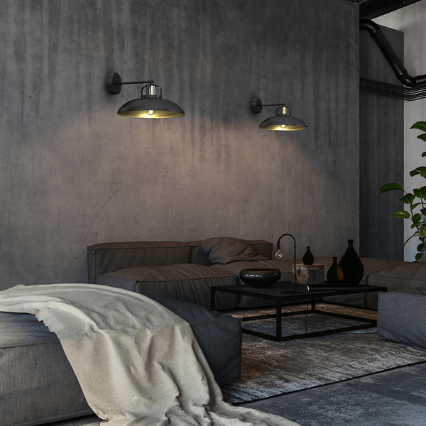 Kinkiet Felix MLP8904 nad łóżko loft czarny złoty