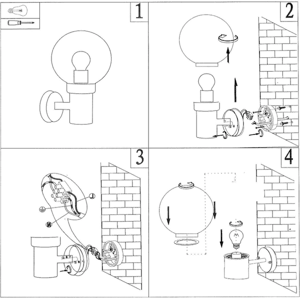 Industrialna LAMPA ścienna CARIS 106922 Markslojd modernistyczna OPRAWA elewacyjny KINKIET szklany kula ball IP44 czarny