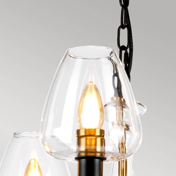 Lampa zwisowa nad stół Armand DL-ARMAND5-AB Elstead do salonu czarna złota