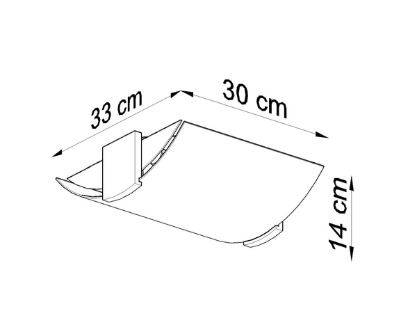 Plafon LAMPA sufitowa SL.0186 półokrągła OPRAWA szklana biała wenge