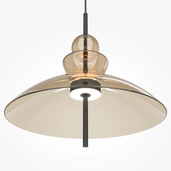 Szklana zwisająca lampa Bangkok MOD185PL-L12CG3K3 LED 12W 3000K mosiądz