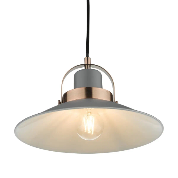 Wisząca lampa nad stół Liden LID0139 do kuchni stożek grafitowy miedziany