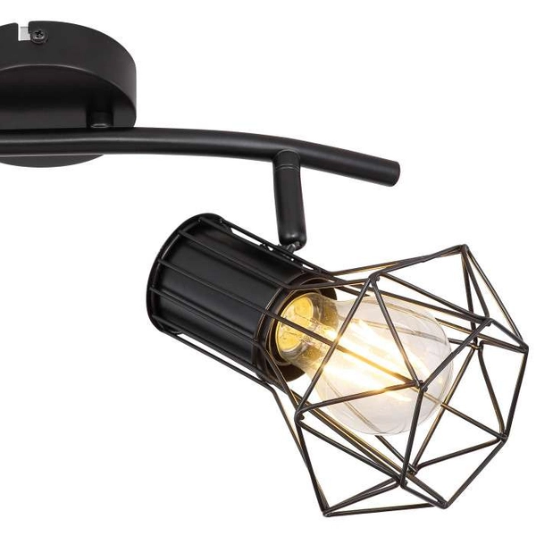 Industrialna LAMPA sufitowa PRISKA 54017-2 Globo metalowa OPRAWA plafon druciane klatki regulowane czarne