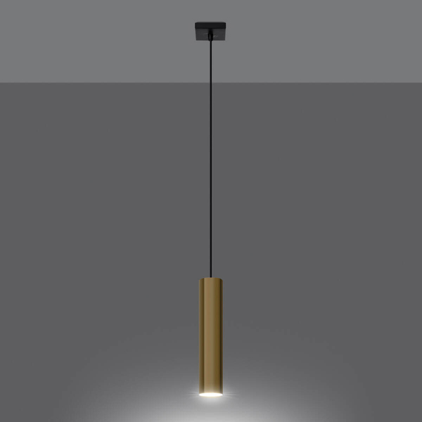 Wisząca lampa Lagos SL.1200 Sollux pojedyncza tubka loftowa złota