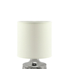 Stołowa LAMPA stojąca LINDA 03785 Ideus ceramiczna LAMPKA abażurowa wzorki   biała chrom