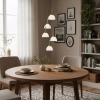 Szklana lampa zwis Montiela PND-34374-5-BK LED 125W 3000K czarny biały złoty