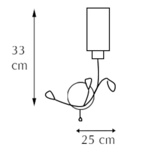 Sypialniany kinkiet 8267/1 9BC z włącznikiem grafitowy