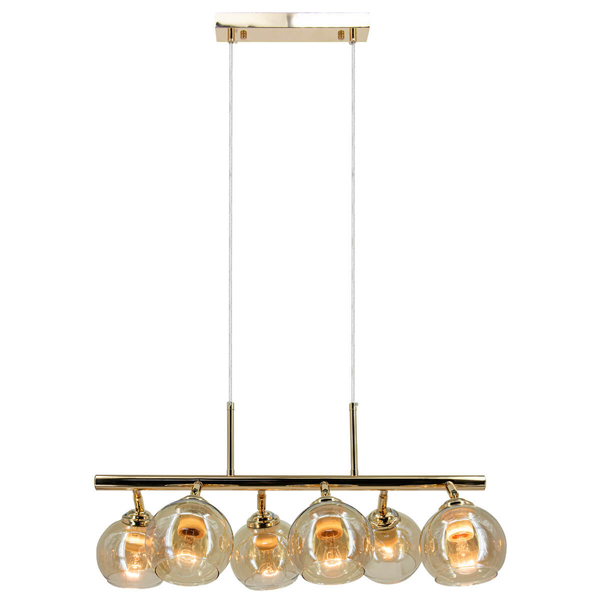 Lampa wisząca wielopunktowa Piran 2208/6 TR szkło kaskada złoto