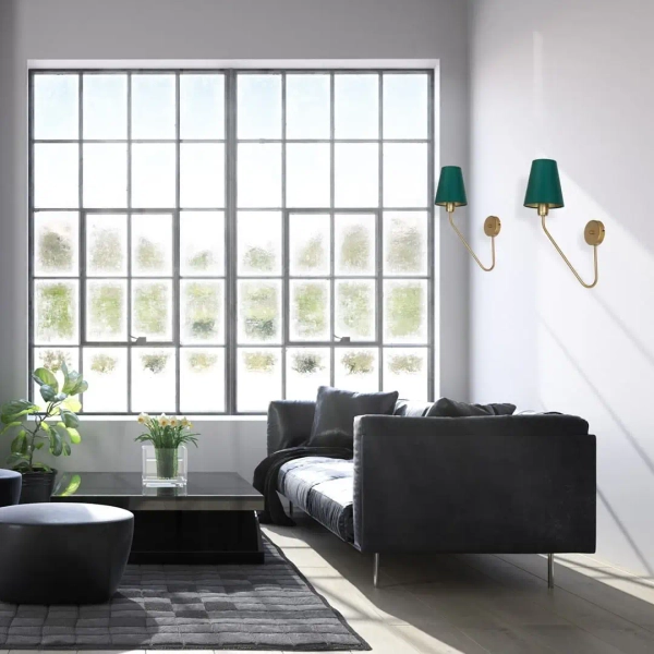 Kinkiet ścienny na wysięgniku VICTORIA MLP4906 do sypialni mosiądz zielony