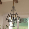 Metalowa lampa wisząca Fulton HK-FULTON-7P loftowa czarna mosiądz