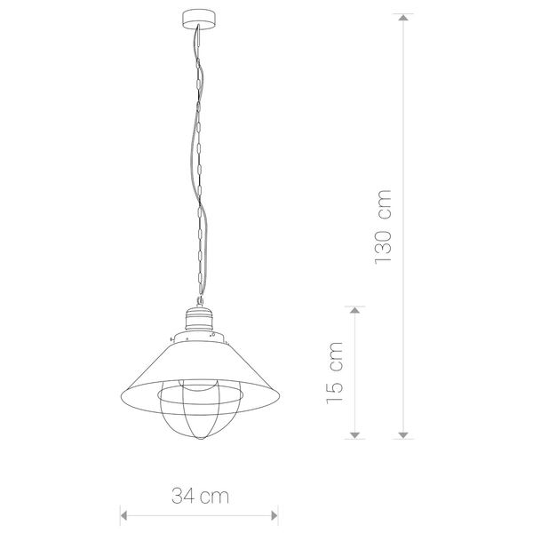 Czarna lampa wisząca Garret 6443 metalowa na łańcuchu do salonu