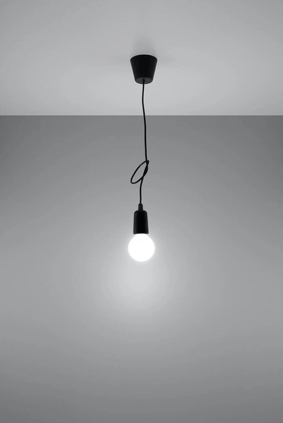 Wisząca LAMPA industrialna SL.0572 OPRAWKA na żarówkę zwis kabel przewód czarna