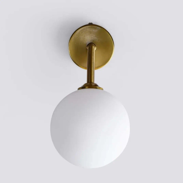 Kinkiet LAMPA ścienna DORADO LP-002/1W Light prestige loftowa OPRAWA szklana kula miedziana biała