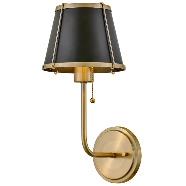 Lampa ścienna na korytarz Clarke HK-CLARKE1-BR-BK mosiądz czarny
