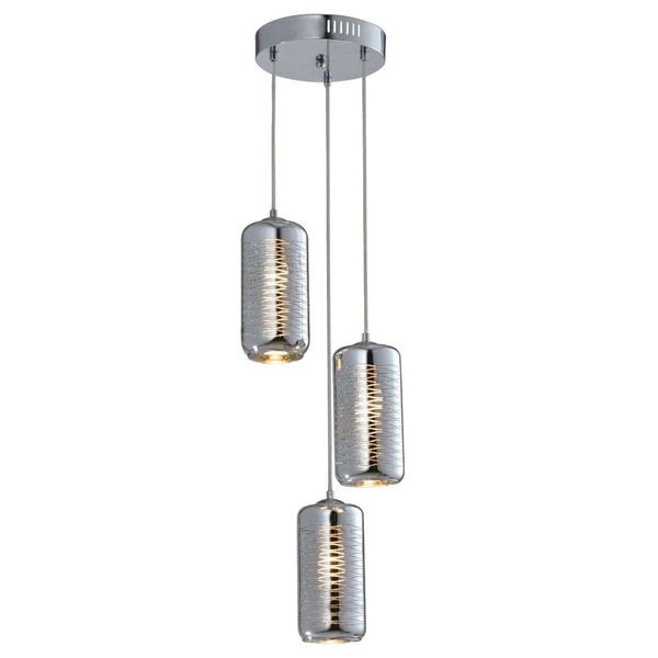 LAMPA wisząca SINA MD12108-3CHR Auhilon loftowa OPRAWA szklany ZWIS kaskada chrom