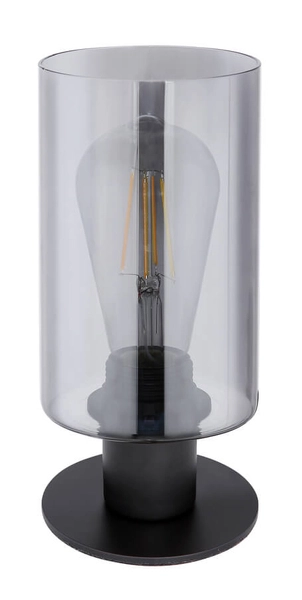 Lampka stojąca Hadera 15465T na komodę czarna przydymiona