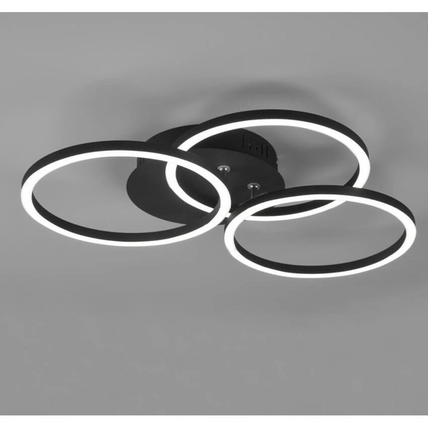 Potrójna lampa sufitowa CIRCLE R62823132 LED 27W 2700-6500K z pilotem czarna