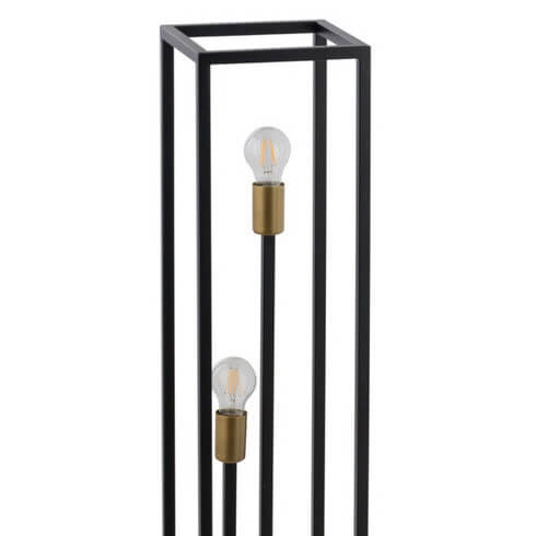 Sypialniana lampa stojąca Vigo 50249 metalowa ramki czarna złota