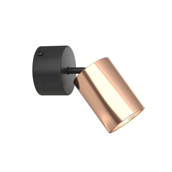 Spot LAMPA sufitowa Kika Mobile Nero / Rose Gold Orlicki Design metalowa OPRAWA regulowana tuba czarna różowe złoto