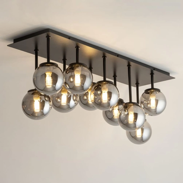 Plafon kule modernistyczny Tulia 33492 Sigma wielopunktowy czarny szary