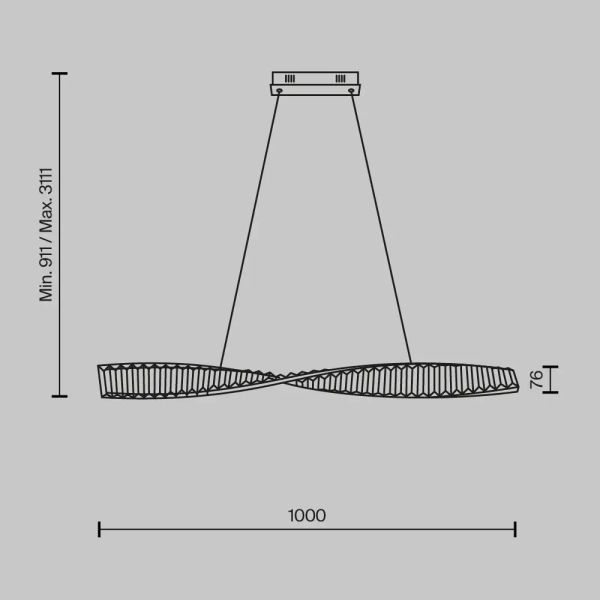 Kryształowa lampa wisząca Krone P097PL-L28BS3K LED 27W 3000K mosiądz