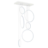 LAMPA wisząca MDECO SLIM/000019/3000/W futurystyczna OPRAWA listwa LED 130W 3000K zwis kaskada pierścienie rings białe