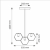Lampa wisząca potrójna Honey 312549 Polux geometryczna czarna złota
