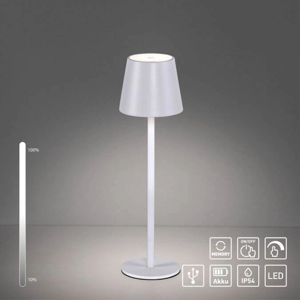 Metalowa lampka stołowa Euria 19250-16 LED 3W 3000K IP54 biała