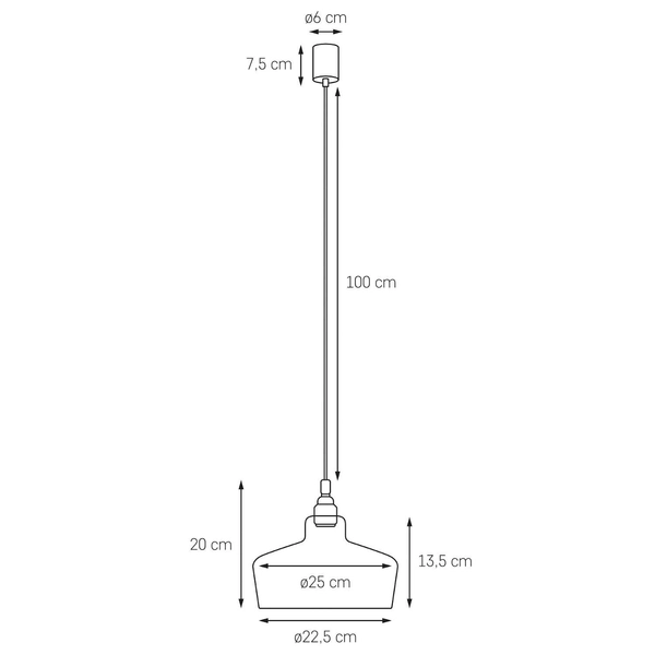 Wisząca LAMPA skandynawska LONGIS 10873105 Kaspa loftowa OPRAWA szklany ZWIS okrągły złoty przezroczysty czarny