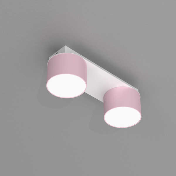 Sufitowa lampa sypialniana Dixie dziecięca biała różowa