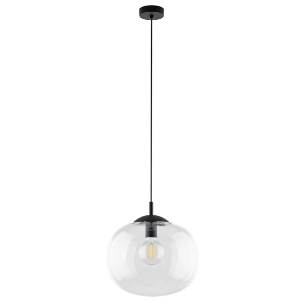 Sypialniana lampa wisząca VIBE 4818 kulista czarny przezroczysty