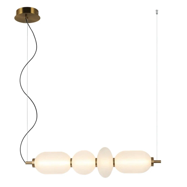 Żyrandol kulisty Nico PND-8545-4H-AB-WH LED 18W 3000K biały