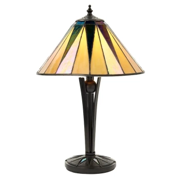 Nocna lampka szklana Dark star 70367 witrażowa tiffany brązowa kolorowa