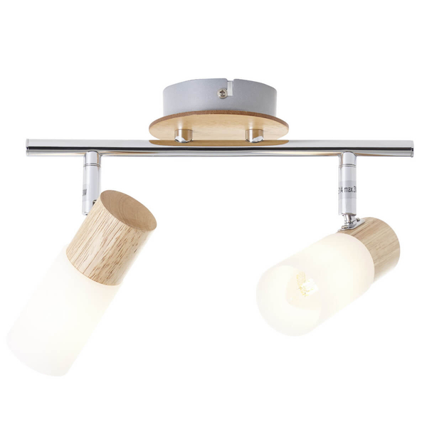 Regulowana lampa natynkowa Babsan 51413/50 tuba drewno biały