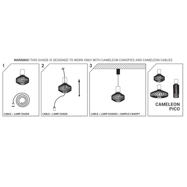 Klosz do lampy wiszącej Cameleon 8588 druciany czarny