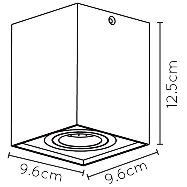 Downlight LAMPA sufitowa TUBE 22953/01/30 Lucide metalowa OPRAWA kostka czarna