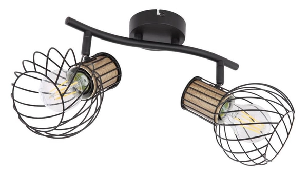 Lampa sufitowa regulowana Luise 54012-2S czarna drewno