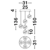 Lampa ścienna CUYO LE44212 LED 16W 3000K kaskadowa złota przezroczysta