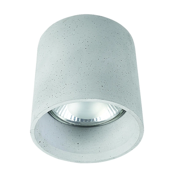 Betonowy downlight tuba Shy 9393 sufitowa lampa do biura szara