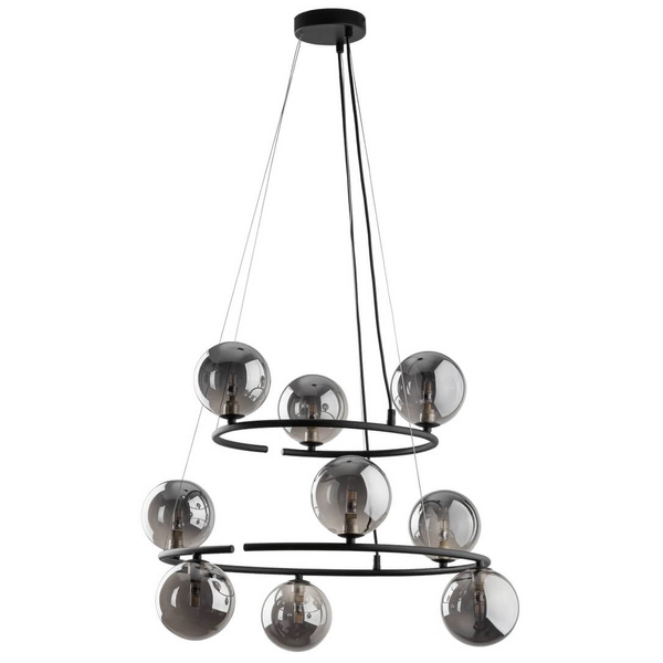 Pierścieniowa lampa wisząca Anabelle 6845 kulki do jadalni grafitowa czarna