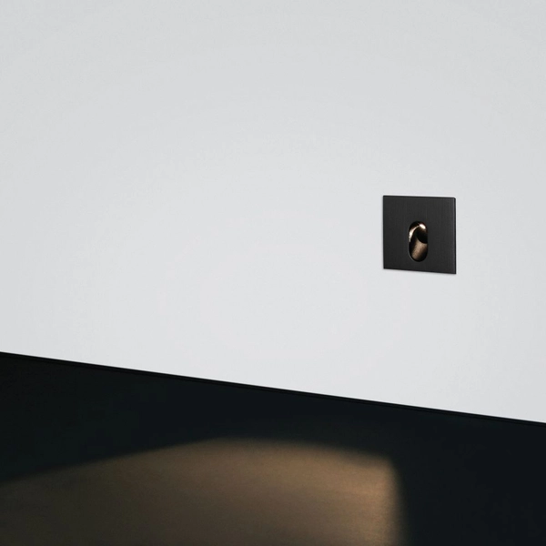 Schodowa lampa podtynkowa Lesel 001 L 100101203 Elkim LED 1W 4000K do holu czarna