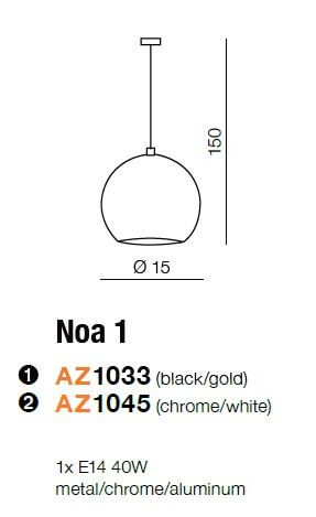 Kulista lampa wisząca Noa nad kuchenną wyspę biała chrom