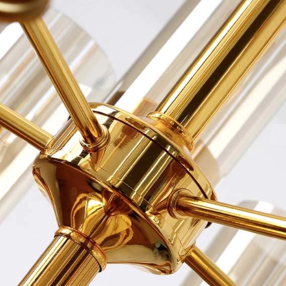 6-punktowa lampa wisząca CGETER6 tuby do sypialni mosiądz