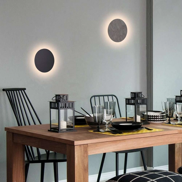 Kinkiet LAMPA ścienna MARLON 1433 Rabalux drewniana OPRAWA okrągła LED 8W 3000K moon czarna