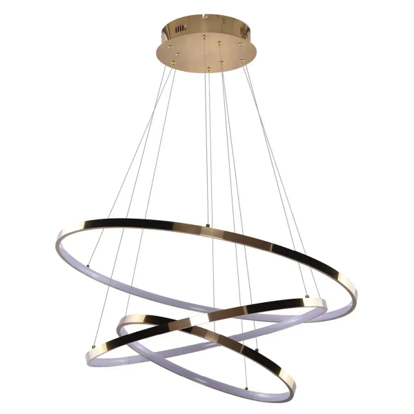 Nowoczesna lampa wisząca Wheel LED 80W 3000K metalowa złota