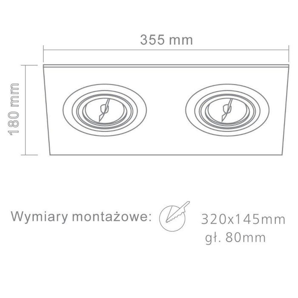 Regulowana lampa wpustowa FARO Orlicki do kuchni  aluminium
