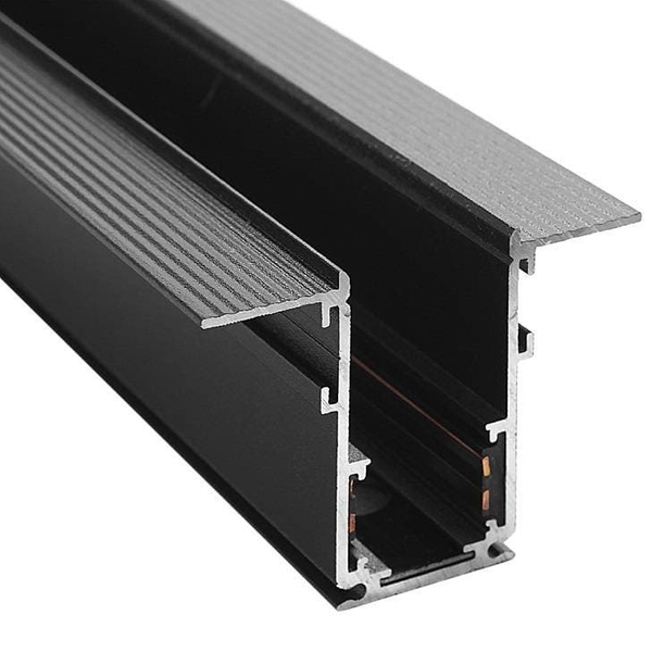 Szyna magnetyczna podtynkowa 3-fazowa 458 Domeno LED metalowa czarna